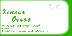 kincso orsos business card