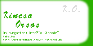 kincso orsos business card